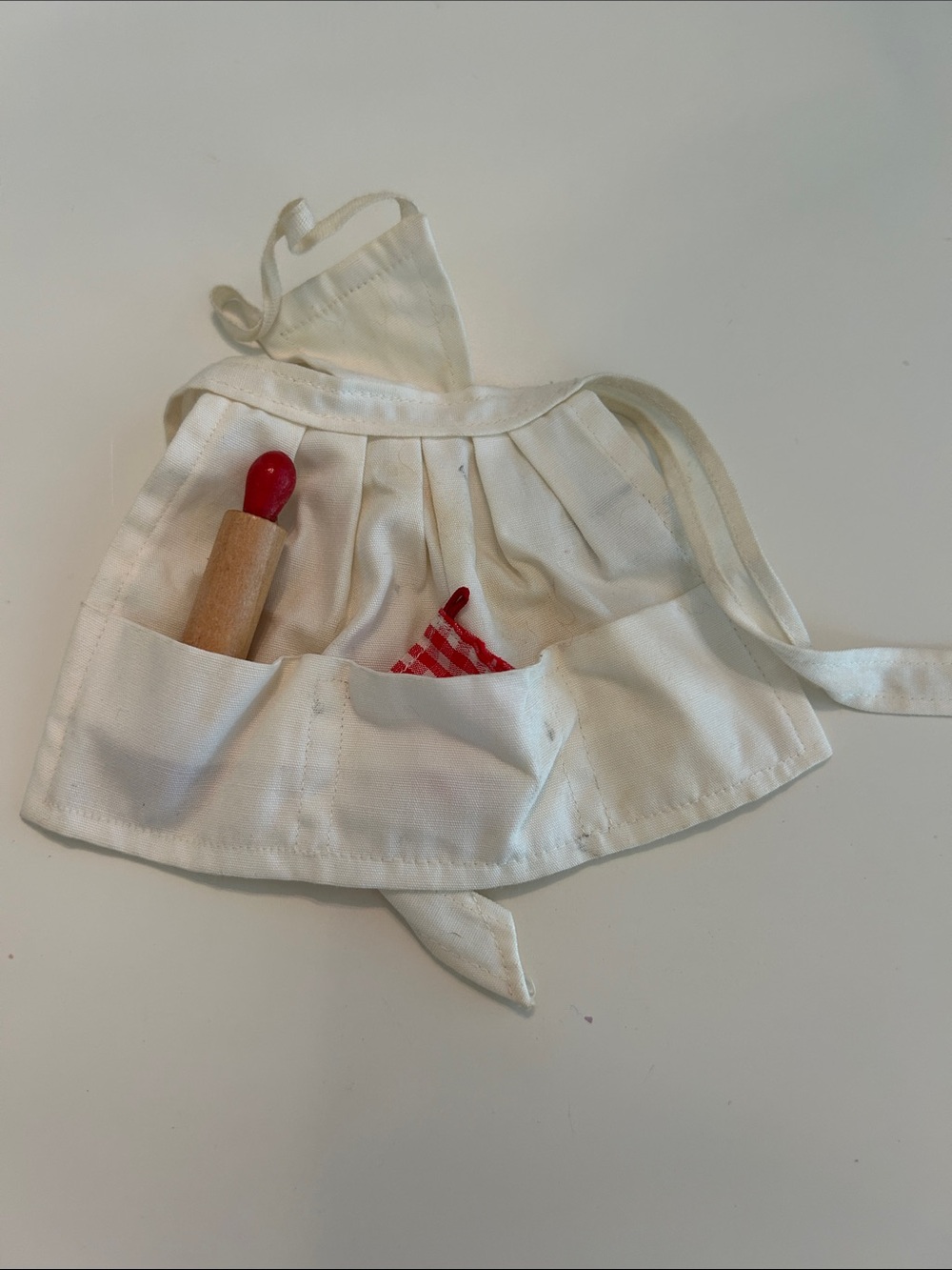 Vintage Barbie White Apron Barbie-Q #962 Rolling Pin and Potholder 1960